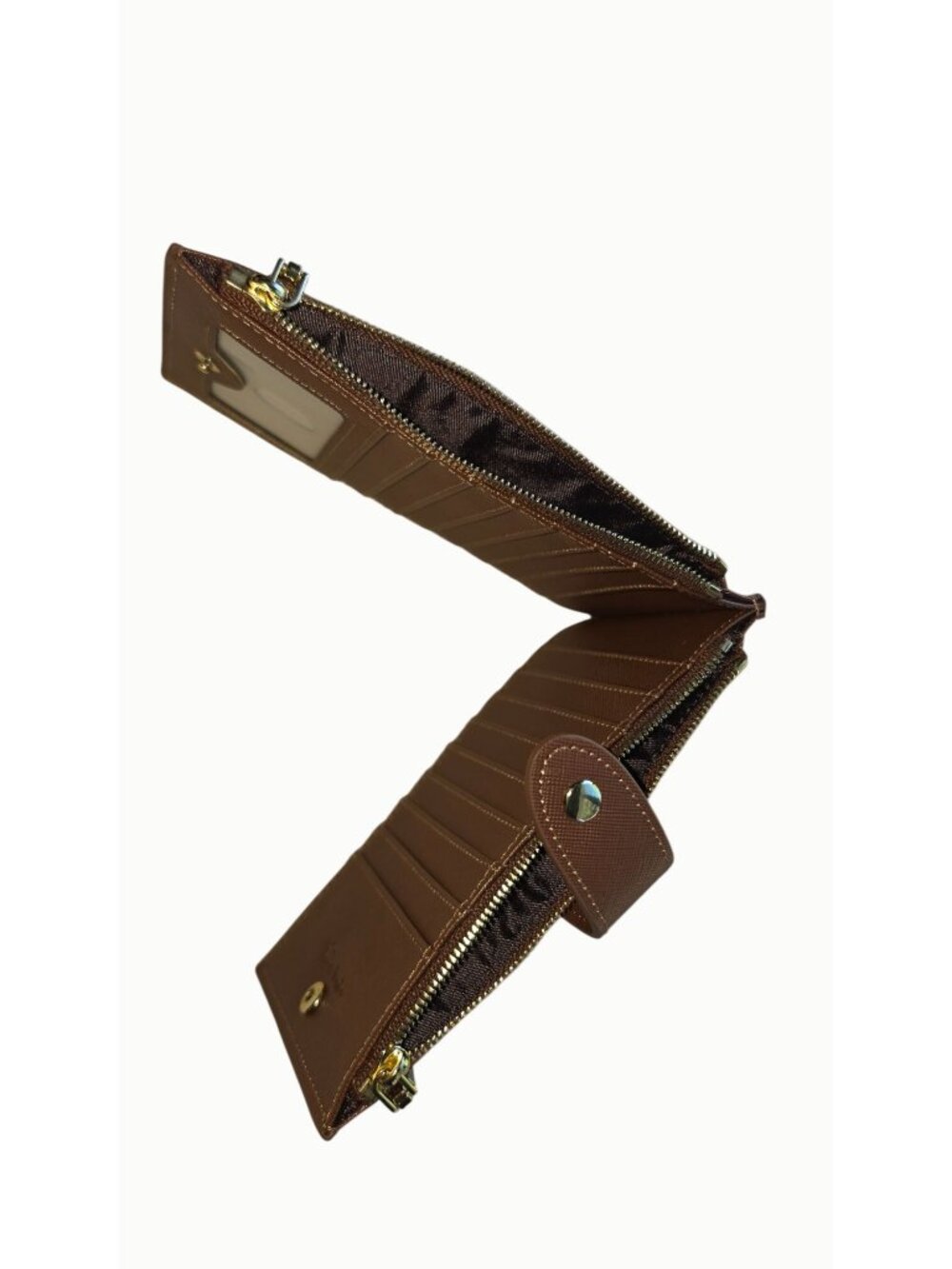 Travelambo Women’s RFID Wallet Brown Double Zip Bifold 15 Card Slots ID Window - Picture 7 of 7